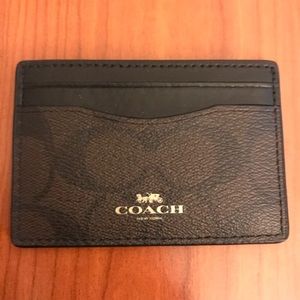 COACH Signature Flat Card Case